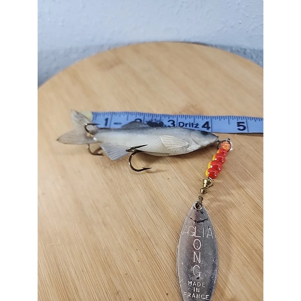 Vintage Mepps #4 COMET MINNOW Pearl/Blue 2 3/4